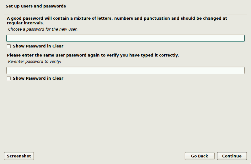 password menu screenshot