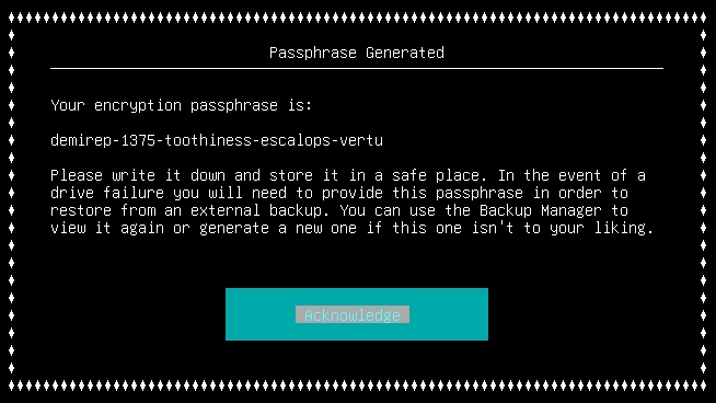 deploy encryption passphrase screenshot