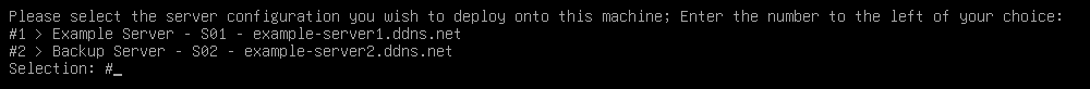 deploy select config screenshot